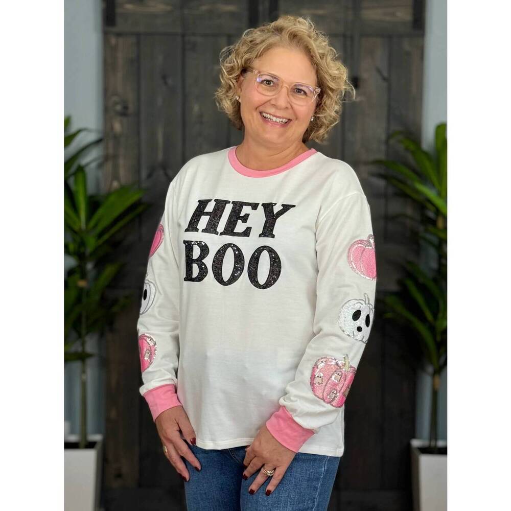 NEW SOUTHERN GRACE boo-tiful babe sweatshirt in white